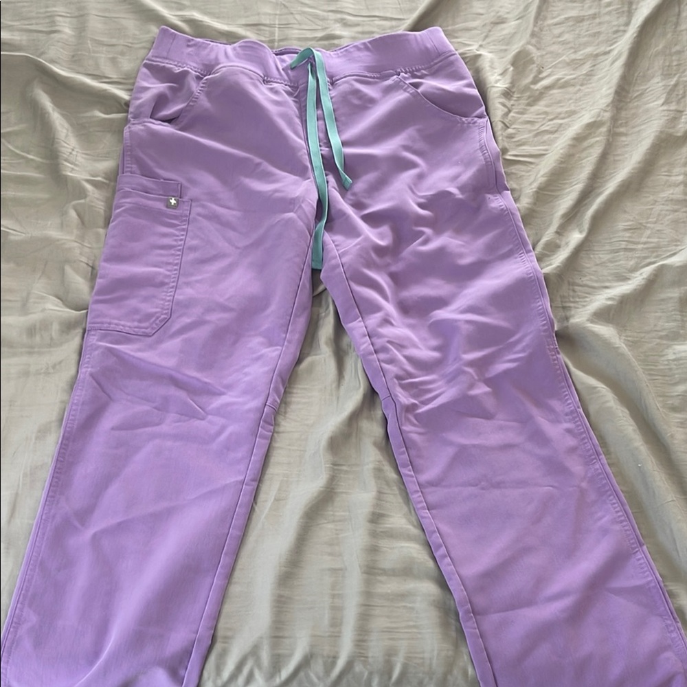 Figs Cade cargo pants light purple teal tie